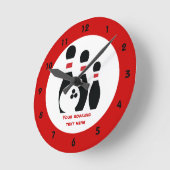 ボウリングボールとピンカスタムの ラウンド壁時計 (傾斜)