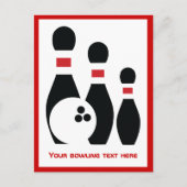 ボウリングボールとピンカスタム垂直 ポストカード (正面)