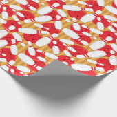 ボウリングボールとピンテンピンボーリングパーティー ラッピングペーパー (角)