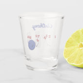 ボウリングボールとピンパーソナライズされた ショットグラス (裏面)