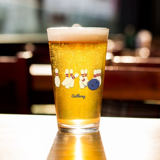 ボウリングボールとピンパーソナライズされた タンブラーグラス