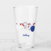 ボウリングボールとピンパーソナライズされた タンブラーグラス (正面)