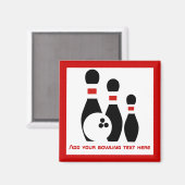 ボウリングボールとピンパーソナライズされた マグネット (正面/裏面)