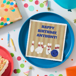 ボウリングボールとピンボーリング誕生日パーティー スタンダードランチョンナプキン