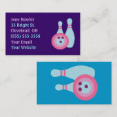 ボウリングボールとピン名刺 名刺 (正面/裏面)