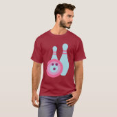 ボウリングボールとピン Tシャツ (正面フル)