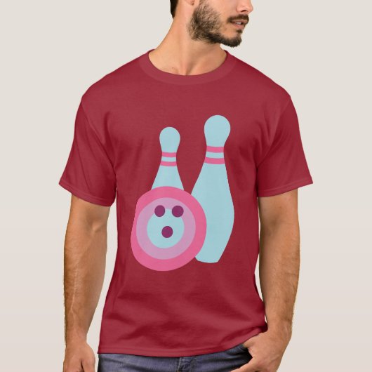 ボウリングボールとピン Tシャツ (正面)