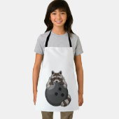 ボウリングボールとボーリングでアライグマ エプロン (インサイチュ)