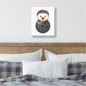 ボウリングボールとボーリングのハリネズミ キャンバスプリント (インサイチュ (寝室))