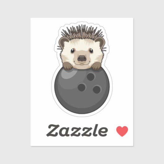 ボウリングボールとボーリングのハリネズミ シール (シート)