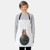 ボウリングボールとボーリングのリス エプロン (着用した状態)