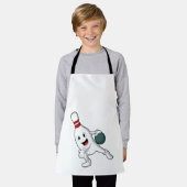 ボウリングボールのボーリングのボーリングピン エプロン (着用した状態)