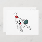 ボウリングボールのボーリングのボーリングピン ポストカード (正面/裏面)