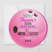 ボウリングボールの誕生日パーティーへの招待 招待状 (正面)