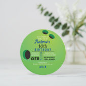 ボウリングボールの誕生日パーティーへの招待 招待状 (スタンド正面)