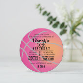 ボウリングボールの誕生日パーティーへの招待 招待状 (スタンド正面)