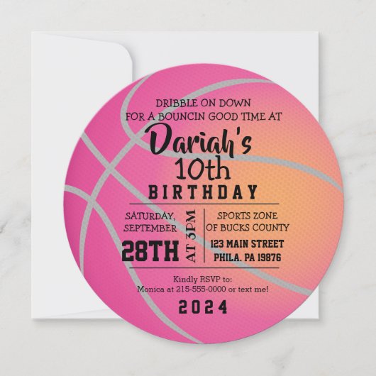 ボウリングボールの誕生日パーティーへの招待 招待状 (正面)