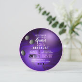 ボウリングボールの誕生日パーティーへの招待 招待状 (スタンド正面)