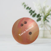 ボウリングボールオレンジパーティの招待状 招待状 (スタンド正面)