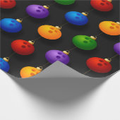 ボウリングボールクリスマスホリデーデコレーションスポーツ ラッピングペーパー (角)