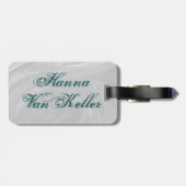 ボウリングボールヒョウティール（緑がかった色） ラゲッジタグ (裏面横)