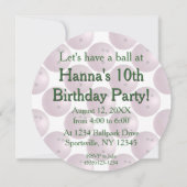 ボウリングボールピンクパーティの招待状 招待状 (裏面)