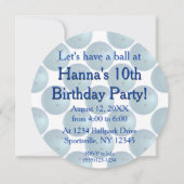 ボウリングボールブルーパーティの招待状 招待状 (裏面)