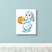 ボウリングボールボーリングのウサギ キャンバスプリント (インサイチュ (ウッドフロア))