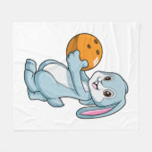 ボウリングボールボーリングのウサギ フリースブランケット (正面(横))