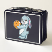 ボウリングボールボーリングのウサギ メタルランチボックス (裏面)