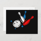 ボウリングボールボーリングピンボウリングをする人、 クリケットの投手ボウリングをする人、 クリケット 案内ポストカード (正面/裏面)