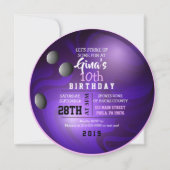 ボウリングボールラウンド誕生日パーティー招待状 招待状 (正面)