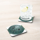 ボウリングボールレオパードティール(緑がかった色) コースター (右側)