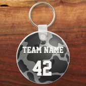 ボウリングボール牛グレー キーホルダー (正面)