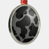 ボウリングボール牛グレー メタルオーナメント (右)