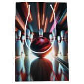 ボウリングボール誕生日 ミディアムペーパーバッグ (正面)