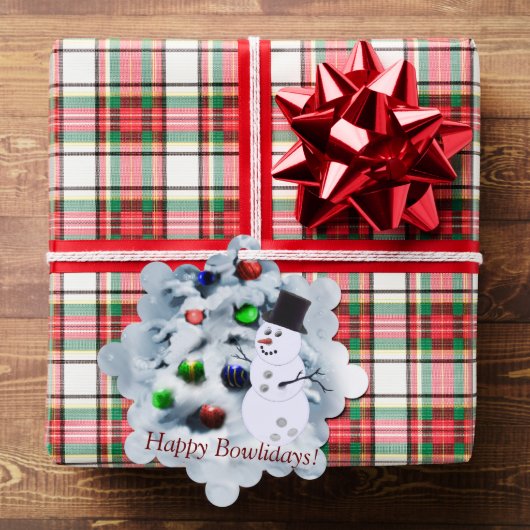 ボウリングボール雪だるまクリスマスカード オーナメントカード (インサイチュ (ギフト))