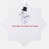 ボウリングボール雪だるまクリスマスカード オーナメントカード (裏面)