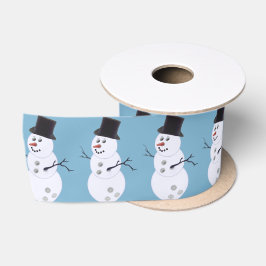 ボウリングボール雪だるまクリスマス サテンリボン