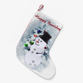 ボウリングボール雪だるまクリスマス スモールクリスマスストッキング