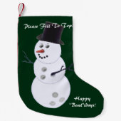 ボウリングボール雪だるまクリスマス スモールクリスマスストッキング (正面)