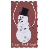 ボウリングボール雪だるまクリスマス スモールペーパーバッグ (裏面)