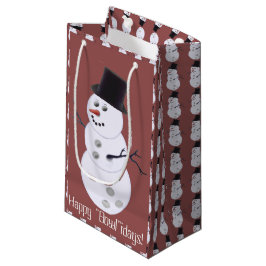 ボウリングボール雪だるまクリスマス スモールペーパーバッグ