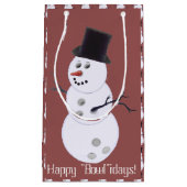 ボウリングボール雪だるまクリスマス スモールペーパーバッグ (正面)