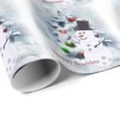 ボウリングボール雪だるまクリスマス ラッピングペーパー (ロールコーナー)