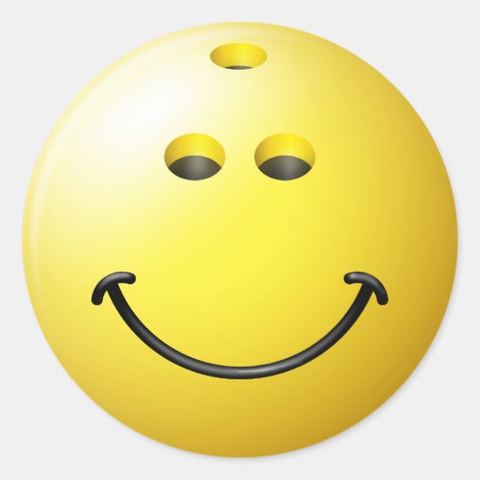 ボウリングボール顔 ラウンドシール (正面)