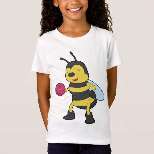 ボウリングボール スポーツ 蜂 Tシャツ (正面)