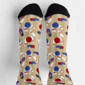 ボウリングボール、ピン及び靴パターン（の模様が）ある ソックス (上部)