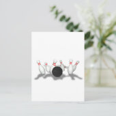 ボウリングボール＆ピン：3Dモデル： ポストカード (スタンド正面)