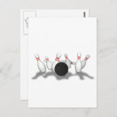 ボウリングボール＆ピン：3Dモデル： ポストカード (正面/裏面)